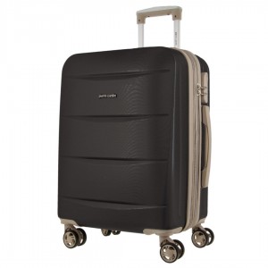 Pierre Cardin 54cm Cabin Hard-Shell Suitcase Black | NPCFY9784