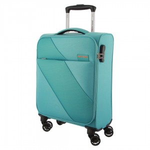 Pierre Cardin 55cm CABIN Soft-Shell Suitcase Turquoise | OFBXQ4507