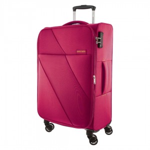 Pierre Cardin 68cm MEDIUM Soft Shell Suitcase Pink | HVDZT0372