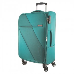 Pierre Cardin 68cm MEDIUM Soft Shell Suitcase Turquoise | JQGVI2589