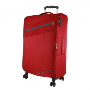 Pierre Cardin 76cm LARGE Soft Shell Suitcase Red | BQKTP3801