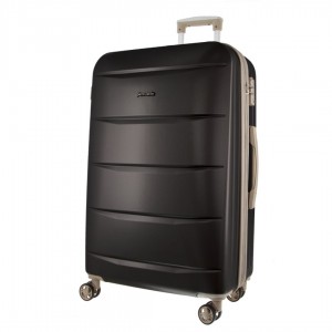 Pierre Cardin 80cm Large Hard-Shell Suitcase Black | VPFBQ0953