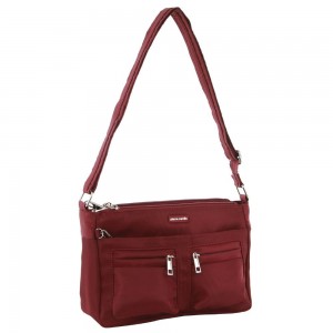 Pierre Cardin Anti-Theft Cross-Body Bag Burgundy | ULOXN3285