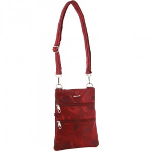 Pierre Cardin Anti-Theft Cross Body Bag Burgundy / Camo | CVWSY4316