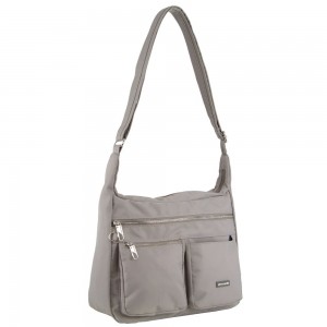 Pierre Cardin Anti-Theft Cross Body Bag Grey Brown | XYLFM4603