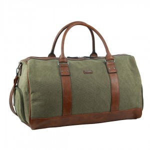 Pierre Cardin Canvas Overnight Duffle Bag Brown | HWNDC9421