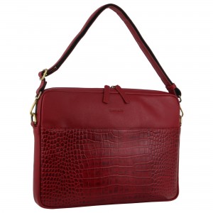 Pierre Cardin Croc-Embossed Leather Business Computer Bag Red | SXVIB4056