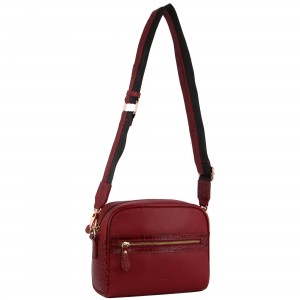 Pierre Cardin Croc-Embossed Leather Cross-Body Bag Red | ARCHL0718