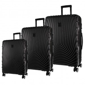 Pierre Cardin Hard Shell 3-Piece Luggage Set Black | HDPFY1754