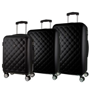 Pierre Cardin Hard Shell 3-Piece Luggage Set Black | SUIXT5349