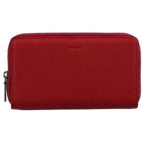 Pierre Cardin Italian Leather Double Zip Wallet Red | HYPUD5032