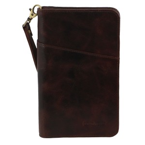 Pierre Cardin Italian Leather Passport Wallet Chocolate | IPHWV2578