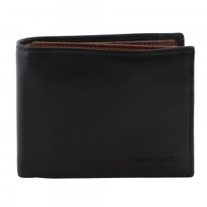 Pierre Cardin Italian Leather Two Tone Tri-Fold Wallet Black / Brown | ICPHA3674