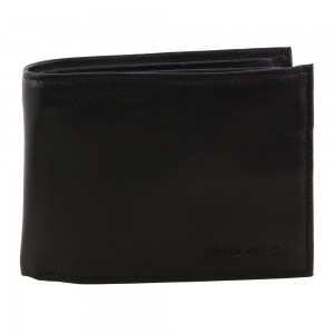 Pierre Cardin Italian Leather Two Tone Tri-Fold Wallet Black | WFKNM9564