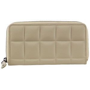 Pierre Cardin Italian Pleated Leather Zip Wallet Cement | SLCPJ8647