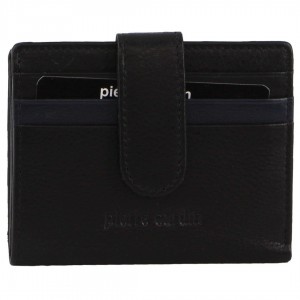 Pierre Cardin Leather Bi-Fold Card Holder Wallet Black | POMGN2761