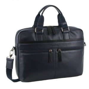 Pierre Cardin Leather Business Computer Bag Black | TQVIW5341