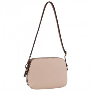 Pierre Cardin Leather Classic Crossbody Bag Beige | HNKJM2937