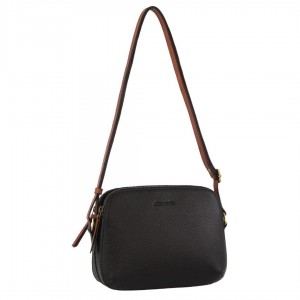 Pierre Cardin Leather Classic Crossbody Bag Black | GCEBR4568