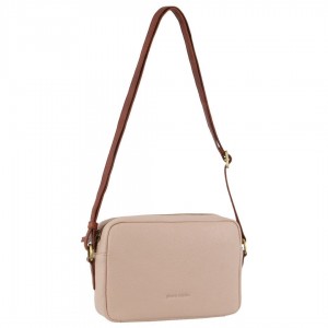 Pierre Cardin Leather Classic Square Crossbody Bag Beige | DFMRI1536