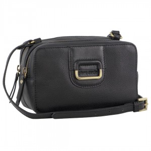 Pierre Cardin Leather Cross-Body Clutch Black | DQKGO5023