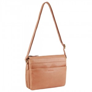 Pierre Cardin Leather Crossbody Bag Apricot | GZDTS1048