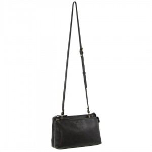 Pierre Cardin Leather Crossbody Bag Black | WAMKD1859