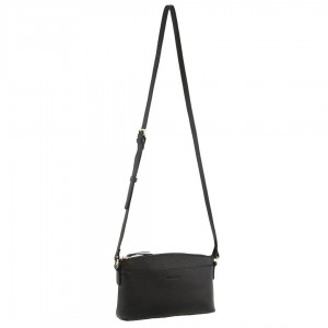 Pierre Cardin Leather Crossbody Bag Black | ZMORD9560