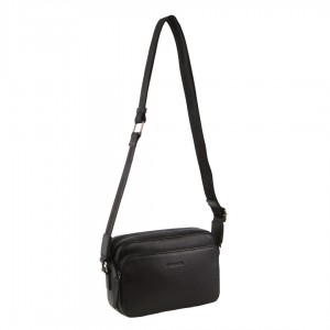 Pierre Cardin Leather Crossbody Bag Black | PBTRU0485