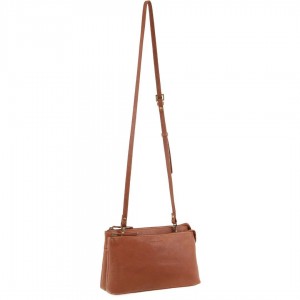 Pierre Cardin Leather Crossbody Bag Brown | LIDHQ2541