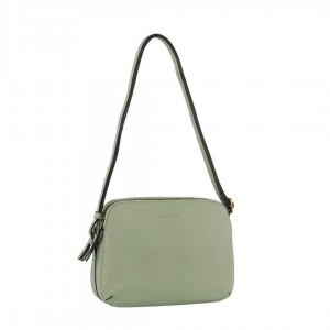 Pierre Cardin Leather Crossbody Bag Jade | EPATJ2864