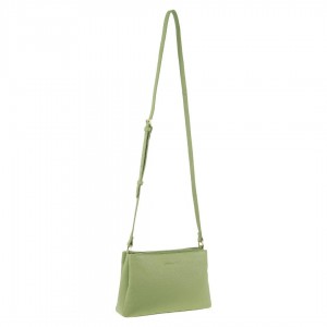 Pierre Cardin Leather Crossbody Bag Jade | OCHQK5382