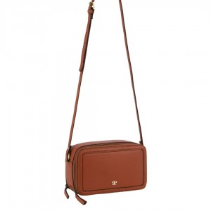 Pierre Cardin Leather Crossbody Camera Bag Brown | SPTHY4825