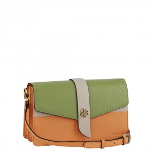 Pierre Cardin Leather Crossbody Clutch Bag Apricot | AMFIT0837