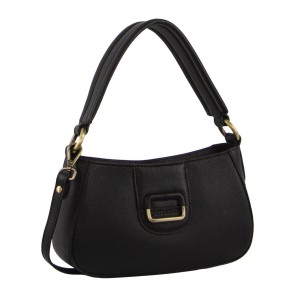 Pierre Cardin Leather Flap Over Bag Black | CGJRN9650