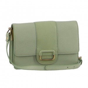 Pierre Cardin Leather Flapover Cross-Body Clutch Jade | SNGIO1253