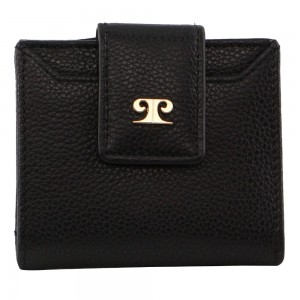 Pierre Cardin Leather Flip-over Bi-fold Wallet Black | XEAUT3614