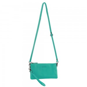 Pierre Cardin Leather Multiway Cross-Body Bag Turquoise | UCNHZ4750