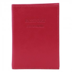 Pierre Cardin Leather Passport Wallet Cover Fuchsia | FPIAG7681