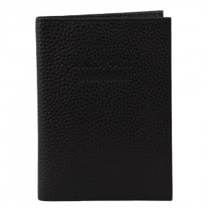 Pierre Cardin Leather Passport Wallet Cover Black | AKDWS8096