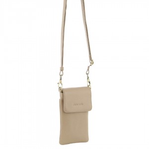 Pierre Cardin Leather Phone Cross-Body Bag Gold | GXKOJ0287