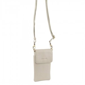 Pierre Cardin Leather Phone Cross-Body Bag Beige | FIENT7802