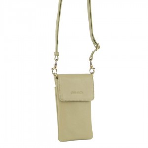 Pierre Cardin Leather Phone Cross-Body Bag Brown | VYQZF1546