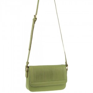 Pierre Cardin Leather Pleated Design Crossbody Bag Leaf | RCPFU0248