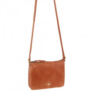 Pierre Cardin Leather Sleek Crossbody Bag Apricot | TRMNC2458