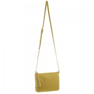 Pierre Cardin Leather Tassel Crossbody Bag Yellow | HOPQT4216