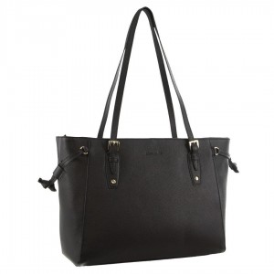 Pierre Cardin Leather Tote Bag Black | ABUVS3951