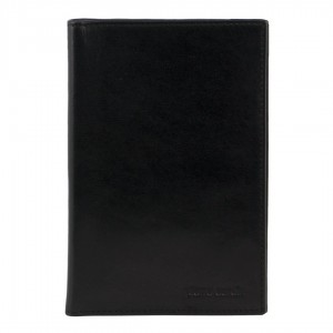 Pierre Cardin Leather Travel Passport Wallet Black | XWUHE7938