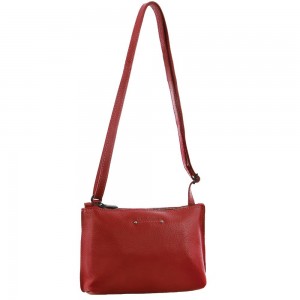 Pierre Cardin Leather Trendy Cross-Body Bag Red | EBFUA2741