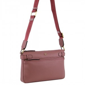 Pierre Cardin Leather Webbing Strap Handbag Rose | RLECT2478